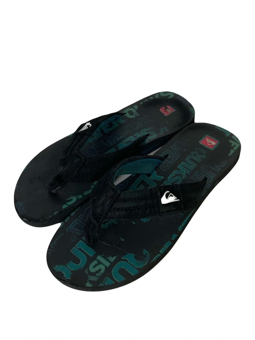QUIKSILVER Sandals Men 10 Blue Logo Thong